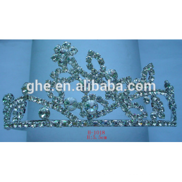 Tiara cristalina de la tiara de la tiara del cumpleaños de la tiara cristalina diaria del acero inoxidable tiara completa de la reina de la tiara de la tiara para la boda